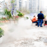 瓮安温泉酒店温泉池人造雾汗蒸房屋檐水雾降温全自动节能环保系统