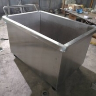 养殖场手推饲料斗运料车加厚不锈钢喂料车运料车