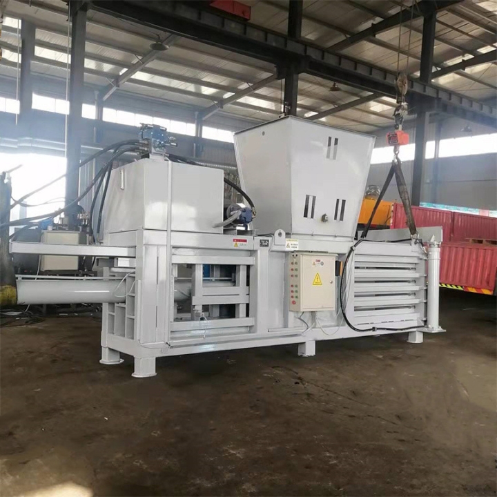 广西柳州160吨卧式废纸液压打包机易拉罐压扁机