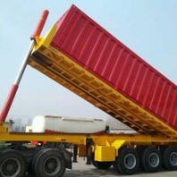 山东平板后翻、侧翻自卸半挂车骨架车低平板半挂车厂家直销