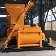 750型双轴搅拌机大小型工地搅拌机气动开门混凝土搅拌机